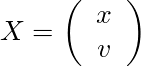 X = \left( \begin{array}{c} x\\ v\\ \end{array} \right)