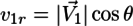 v_{1r} = |\vec{V_1}|\cos{\theta}