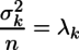 ¥frac{¥sigma_k^2}{n}=¥lambda_k